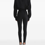Leggings a vita alta con staffe in nero Mugler - donna 