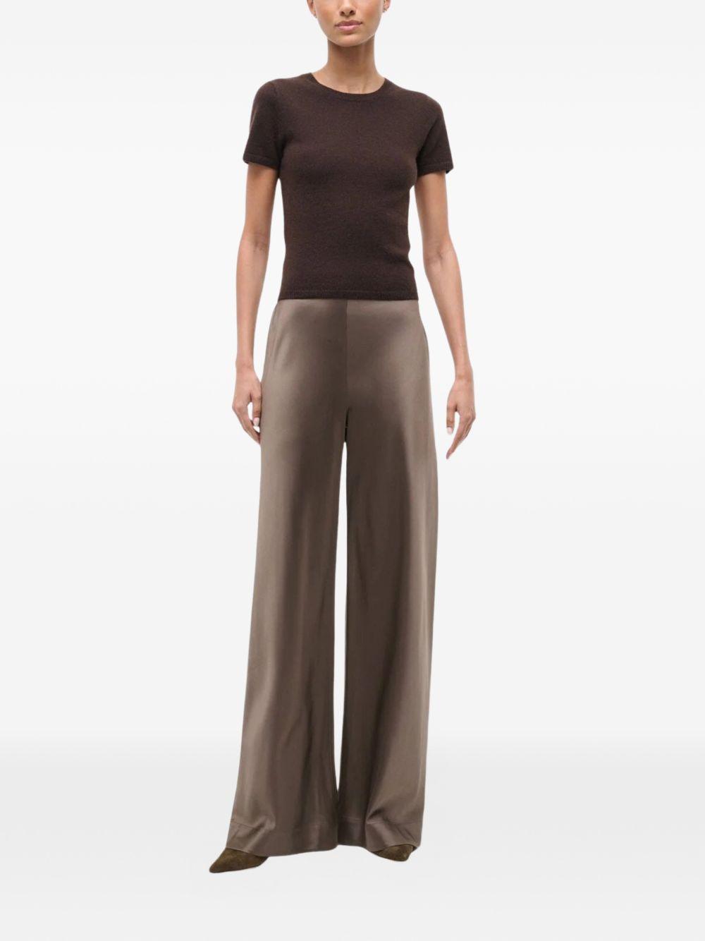 Pantaloni Stroll a gamba ampia in marrone Staud - donna 