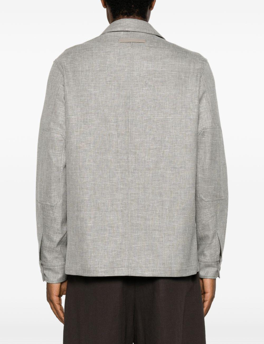 Camicia con bottoni e tasca con patta in grigio Zegna - uomo 