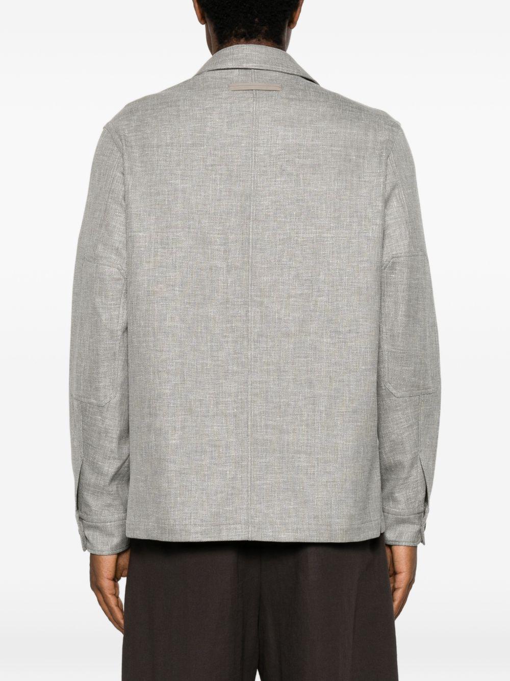 Camicia con bottoni e tasca con patta in grigio Zegna - uomo 