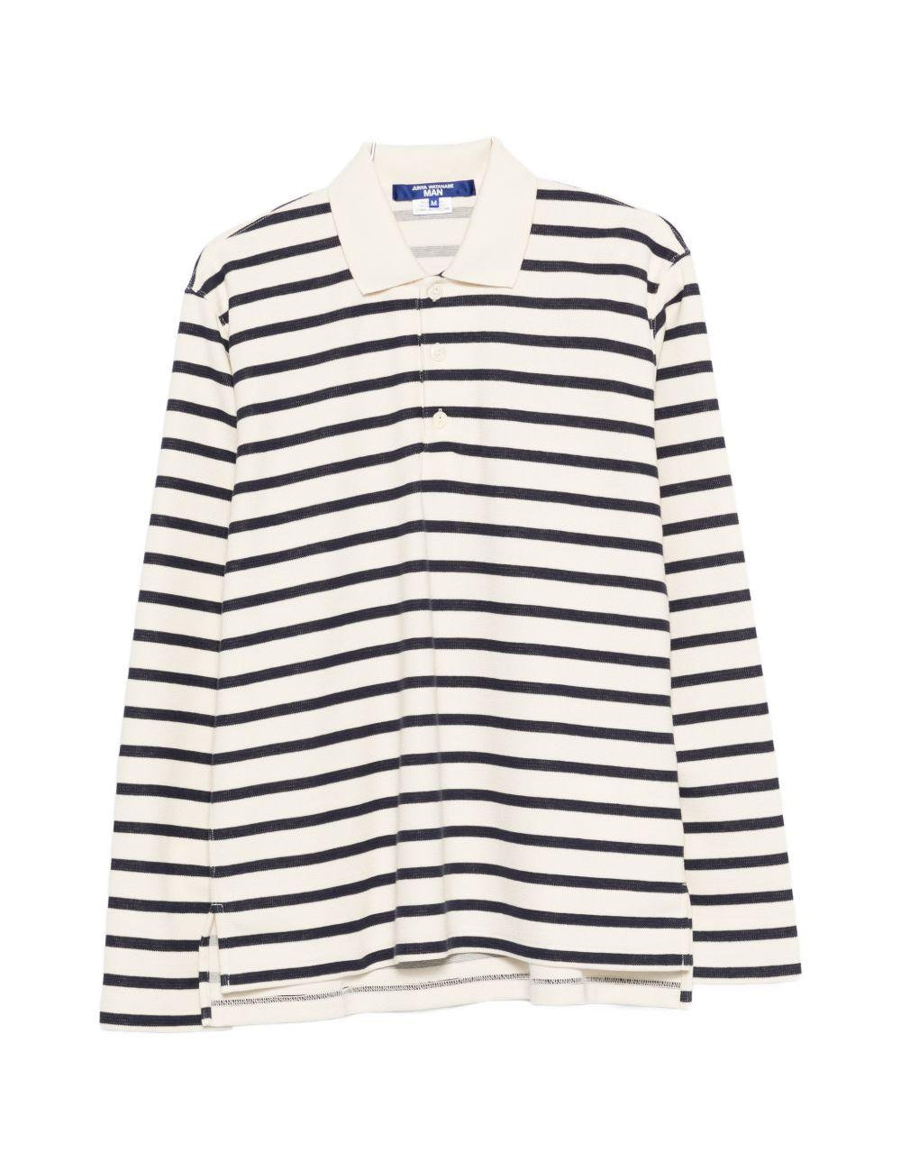 Polo a maniche lunghe a righe in bianco e blu Junya watanabe - uomo 