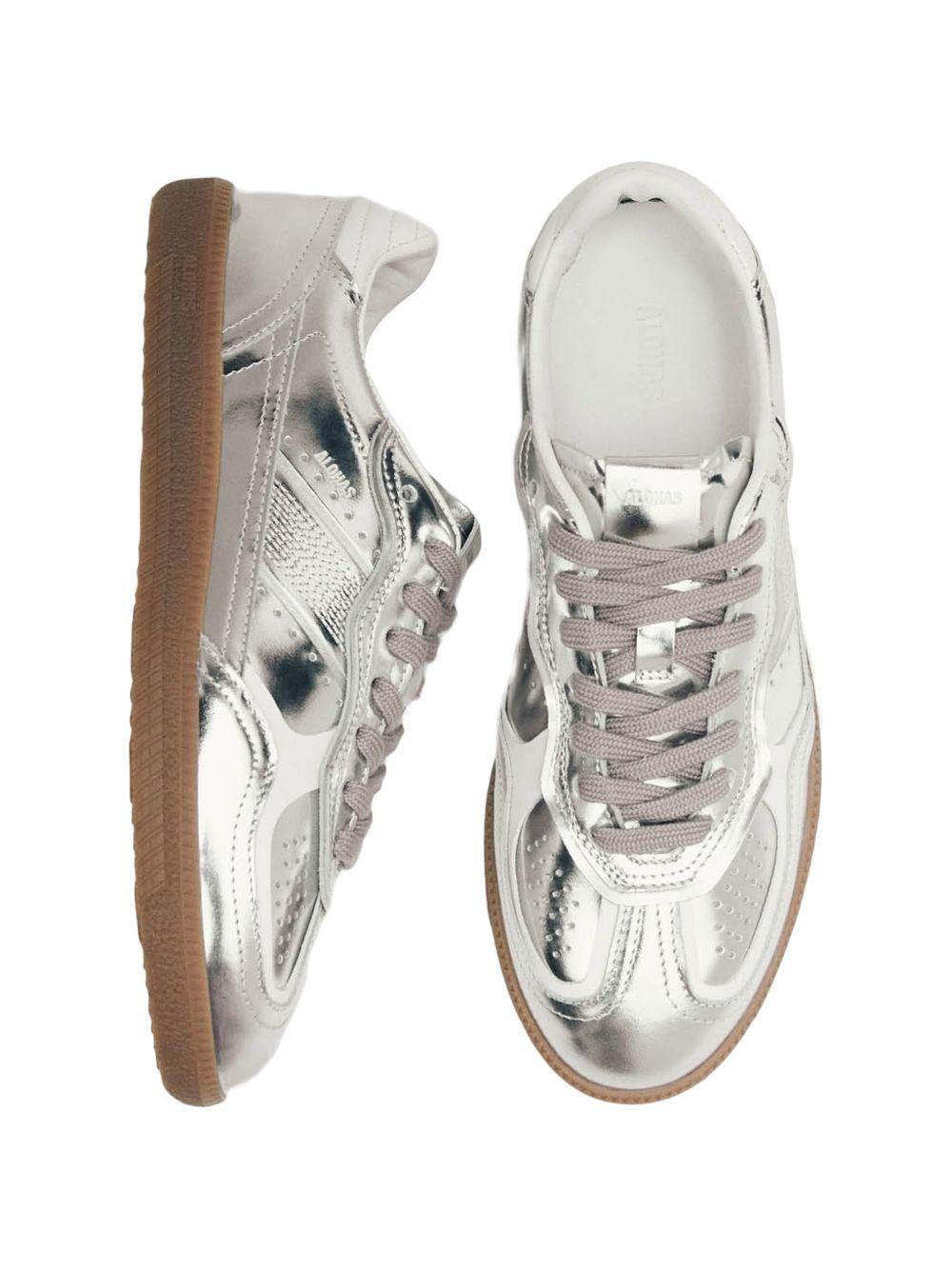 Sneakers Tb.490 pelle metallizzata argento 