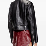 Giacca biker in pelle in nero Diesel - donna 