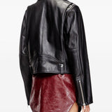 Giacca biker in pelle in nero Diesel - donna 