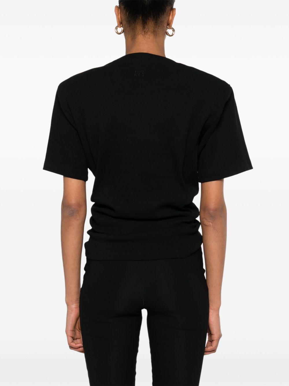 T-shirt con nodo in nero 