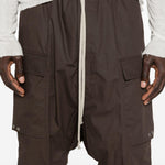 Pantaloncini con coulisse cargo pods in marrone Rick owens - uomo 