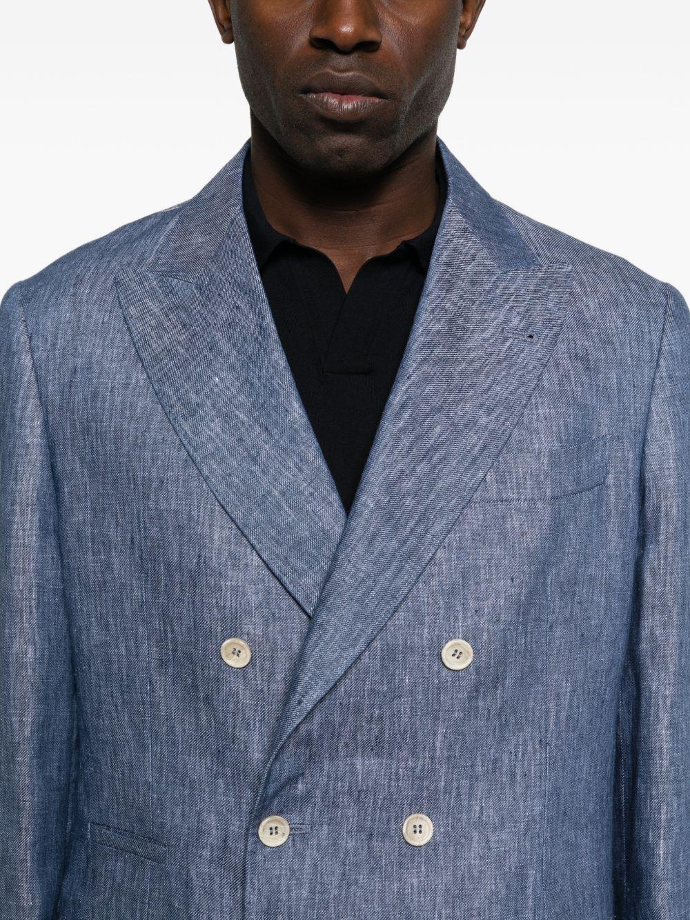 Blazer doppiopetto in blu Brunello cucinelli - uomo 