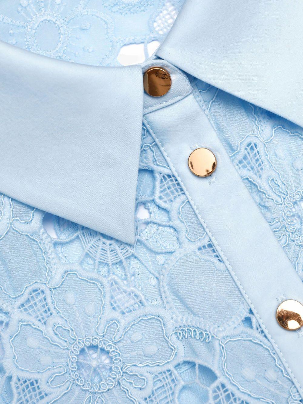 Abito midi con cintura blu cielo Self-Portrait - donna 