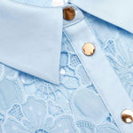 Abito midi con cintura blu cielo Self-Portrait - donna 