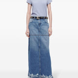 Gonna denim con vita media in blu Re/done - donna 