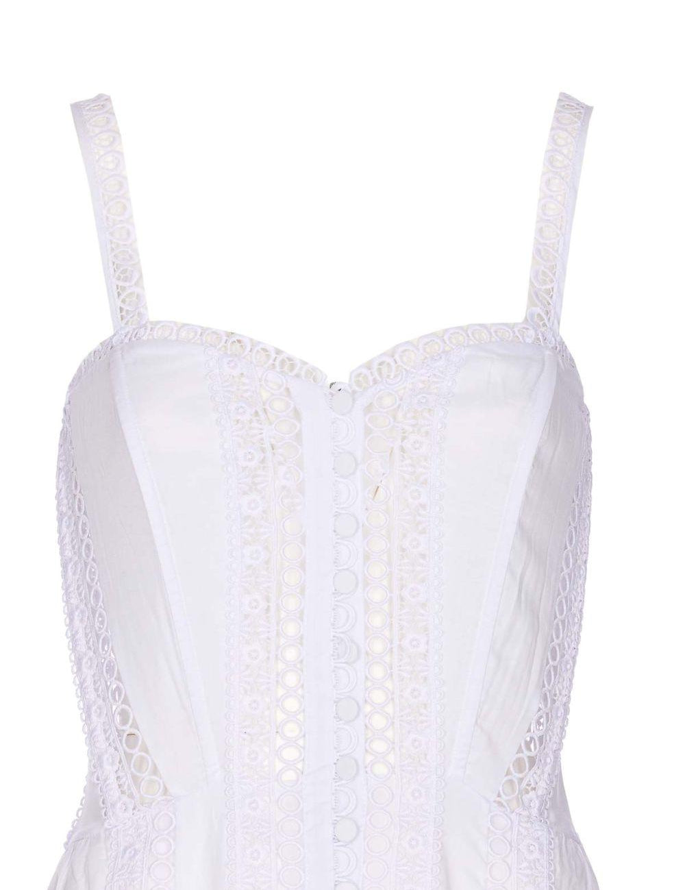 Abito con inserti in pizzo dafelle in bianco Charo ruiz ibiza 1989 - donna 