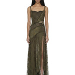 Abito con iserti in pizzo in verde kaki Blumarine - donna 