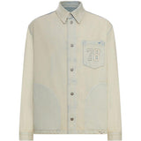 Camicia in denim a manche lunghe in celeste Golden goose - uomo 