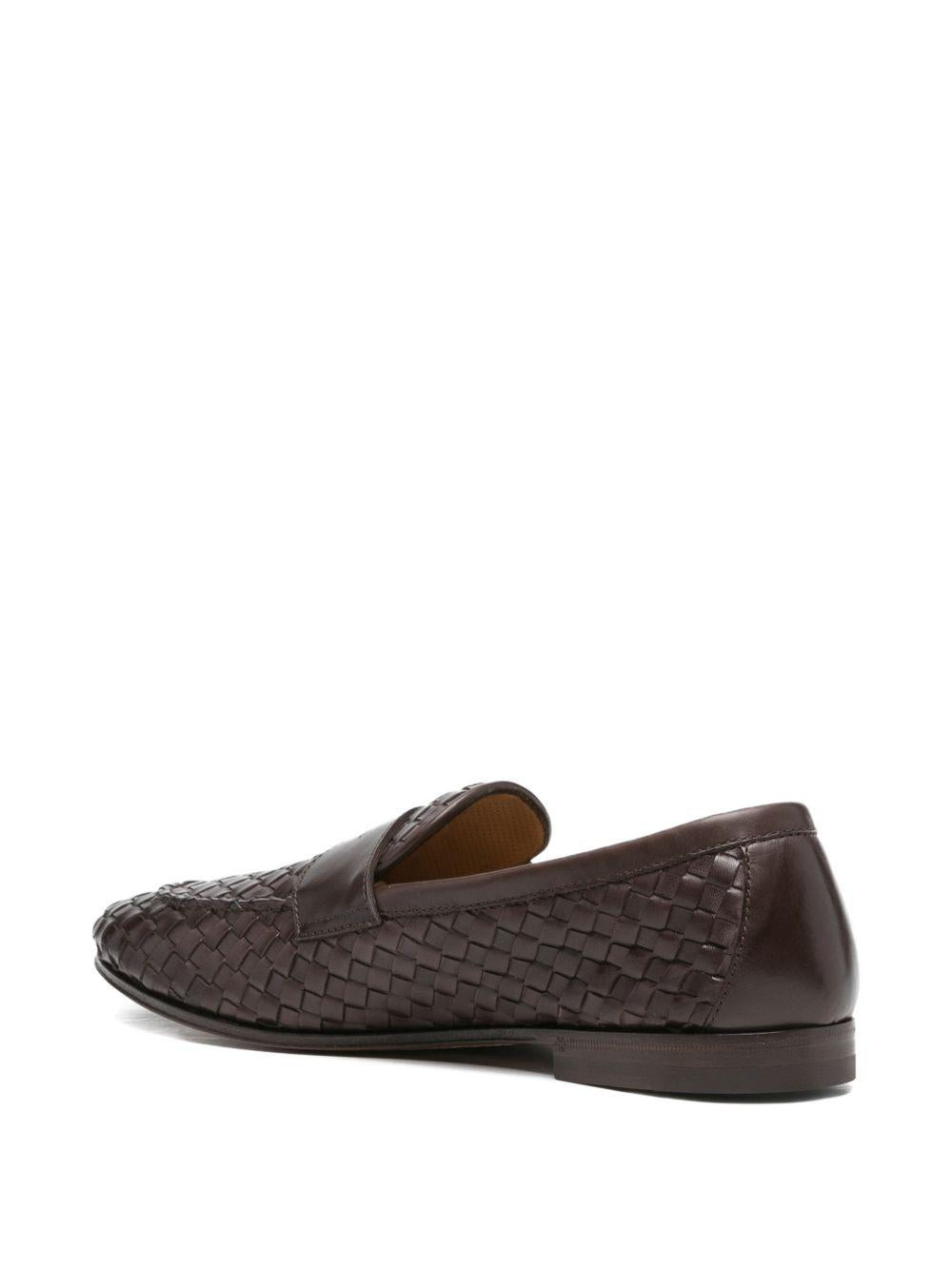 Mocassini intrecciata in marrone Henderson baracco - uomo 