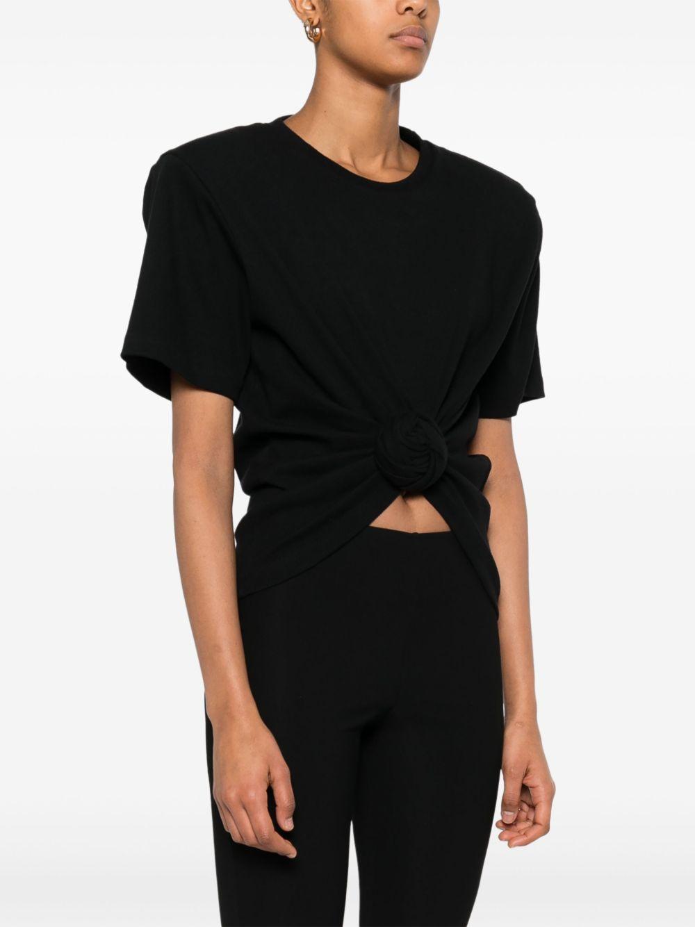 T-shirt con nodo in nero 