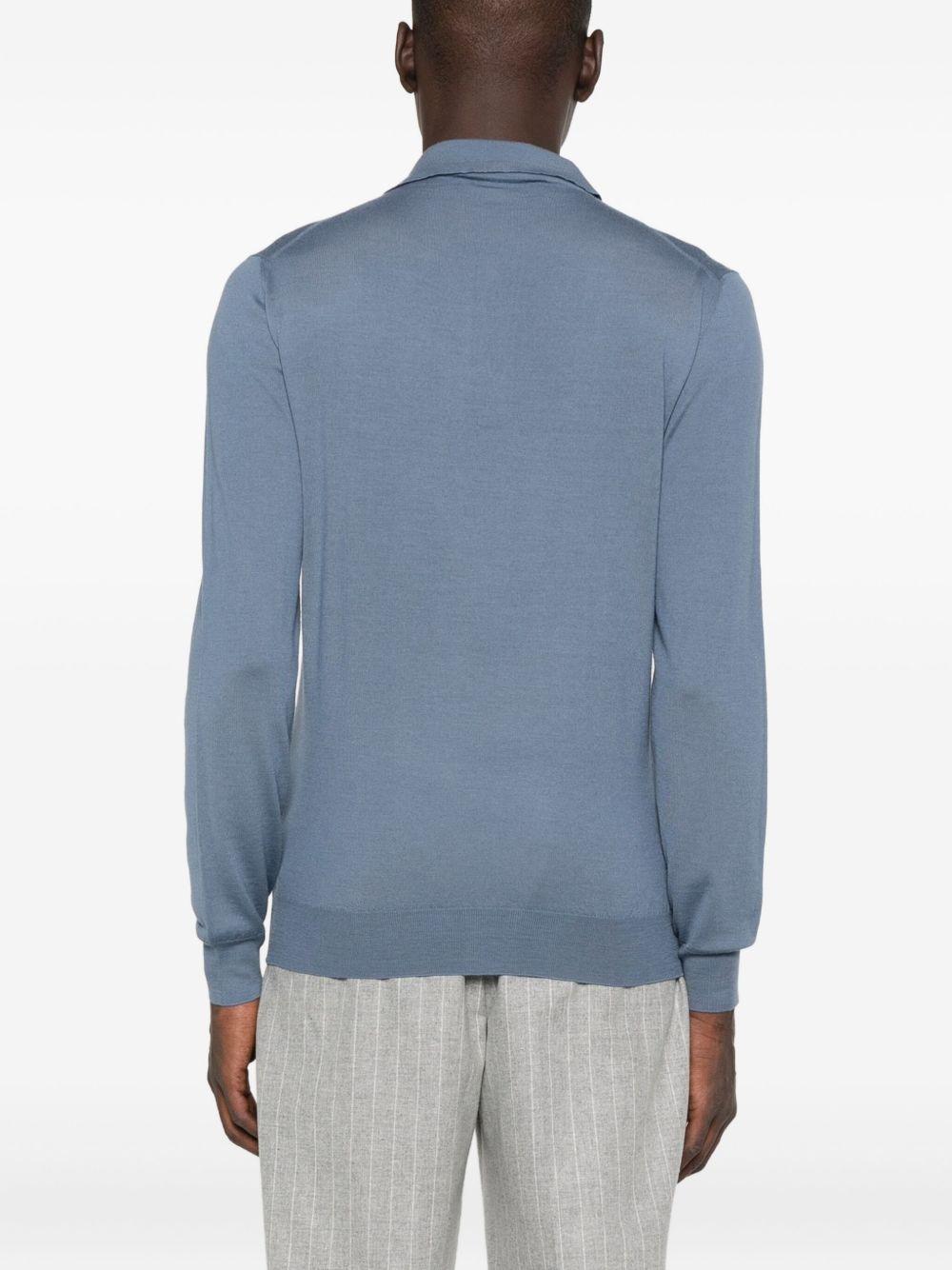 Polo in maglia a coste in blu Lardini - uomo 
