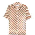 Camicia a maniche corte con stampa Roberto in marrone Frescobol carioca - uomo 