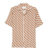 Camicia a maniche corte con stampa Roberto in marrone Frescobol carioca - uomo 