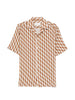 Camicia a maniche corte con stampa Roberto in marrone Frescobol carioca - uomo