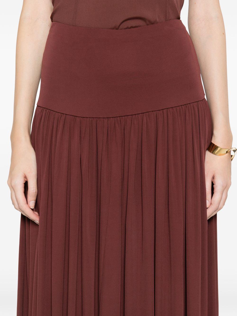 Gonna lunga arricciata in bordeaux Aya muse - donna 