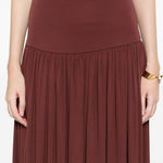 Gonna lunga arricciata in bordeaux Aya muse - donna 
