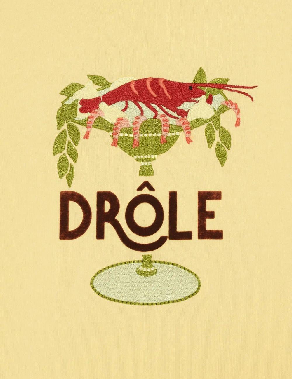 T-shirt Lobster Cup con ricamo in giallo Drole de monsieur - uomo 
