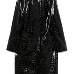 Cappotto in pelle effetto coccodrillo in nero Toteme - donna 