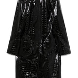 Cappotto in pelle effetto coccodrillo in nero Toteme - donna 
