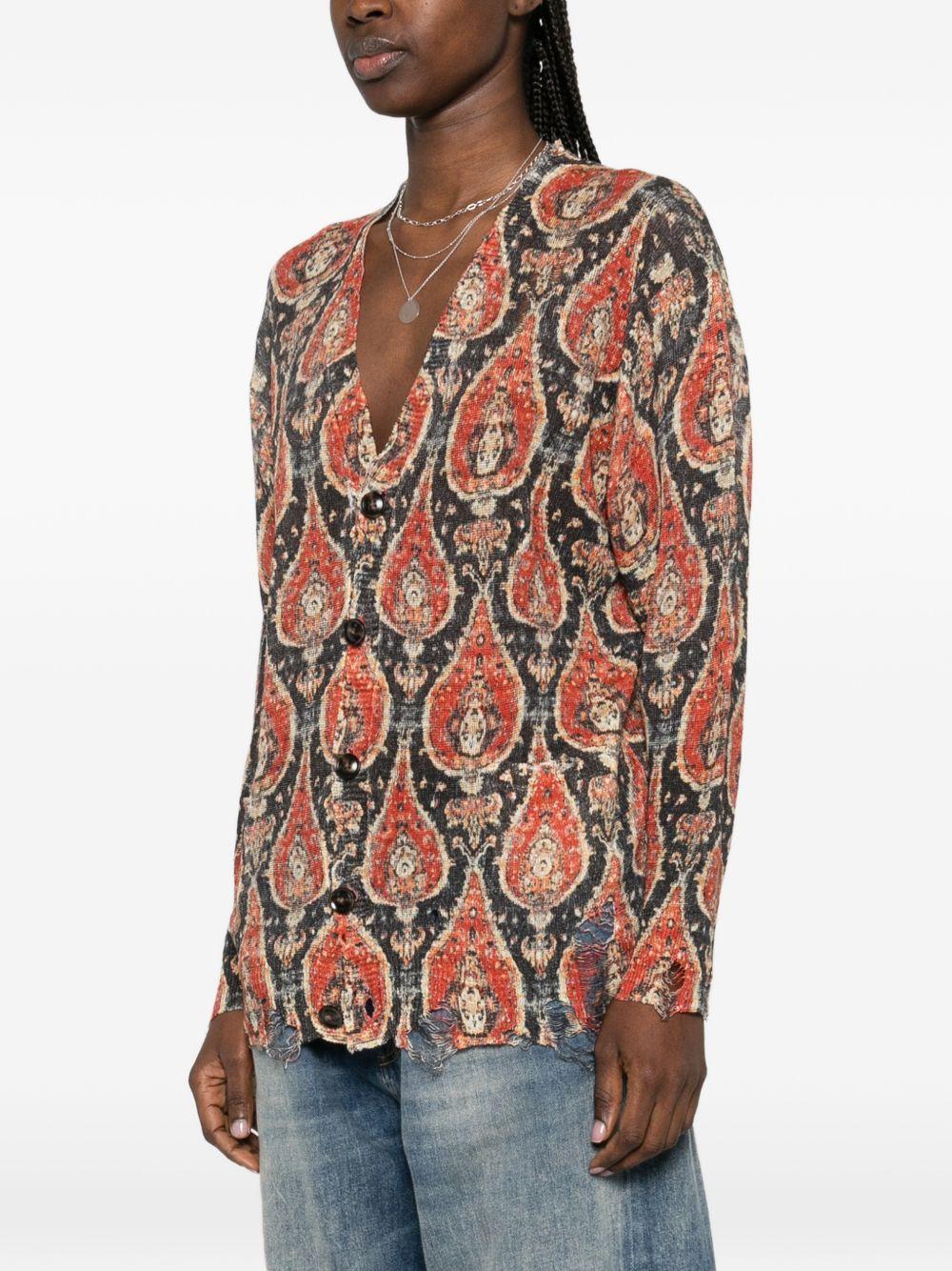 Cardigan con stampa paisley in rosso R13 - donna 