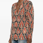 Cardigan con stampa paisley in rosso R13 - donna 