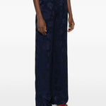 Pantaloni floreali jacquard in blu Forte forte - donna 