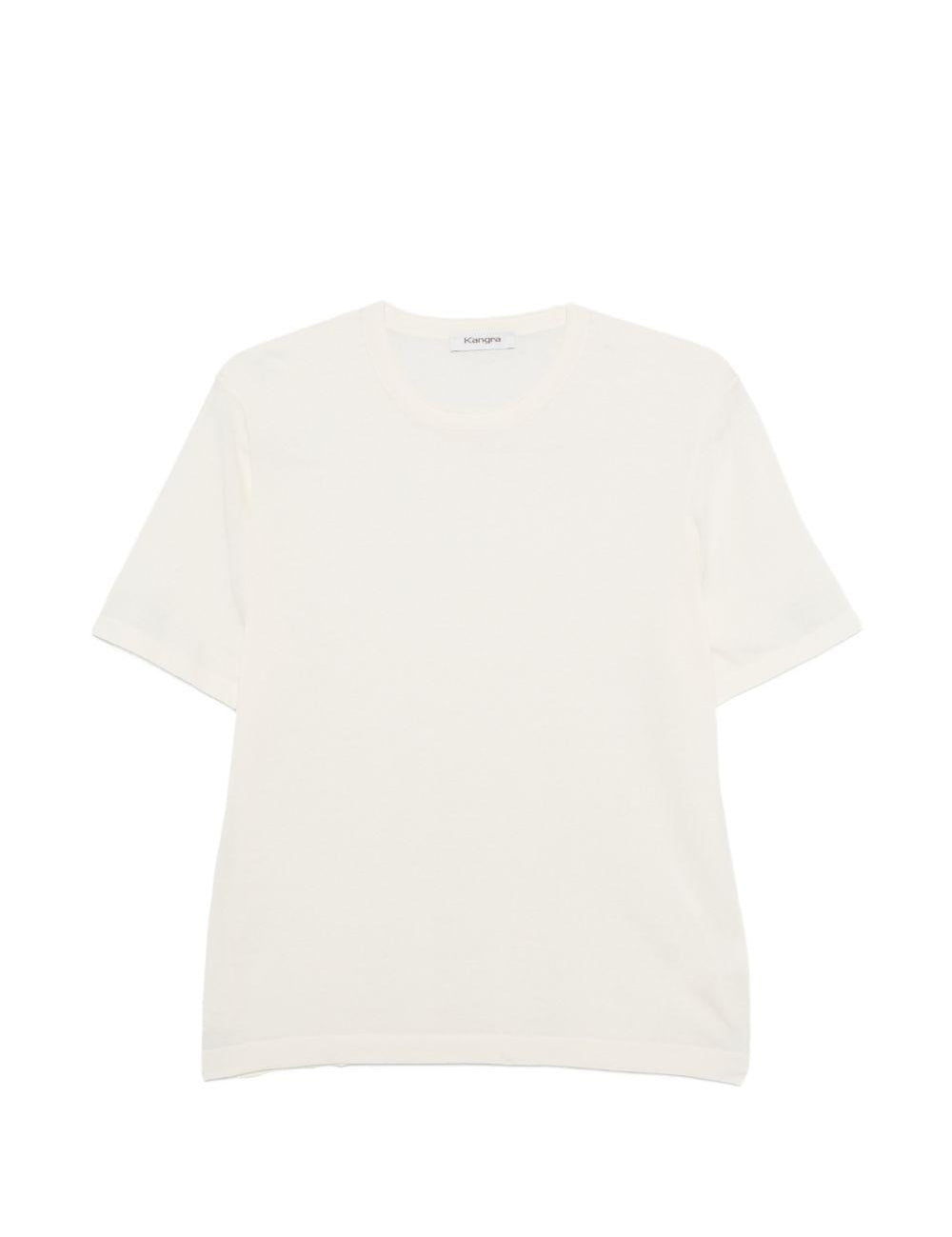T-shirt girocollo in bianco Kangra - uomo 