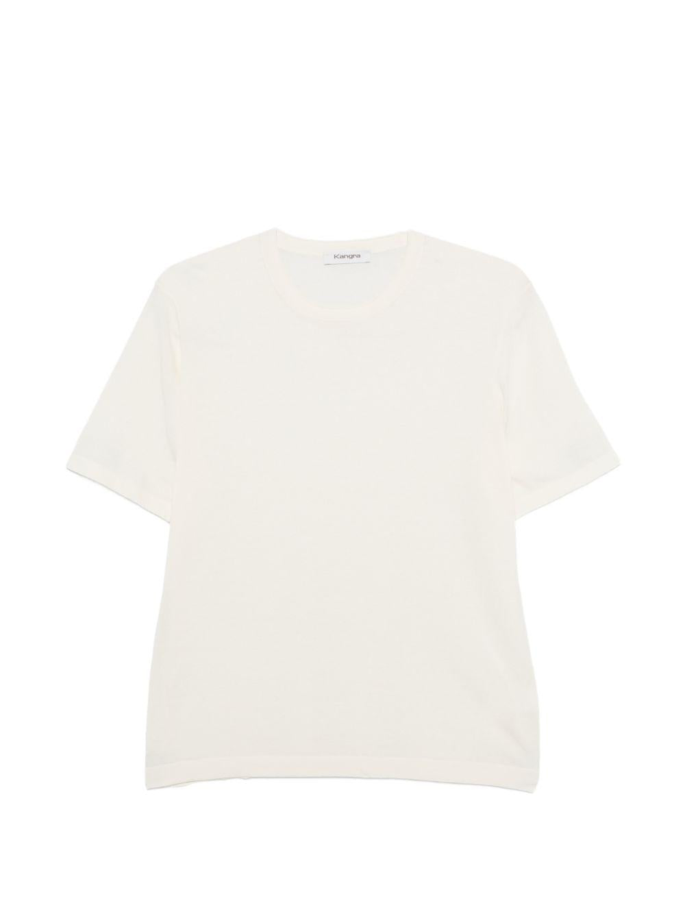 T-shirt girocollo in bianco Kangra - uomo 