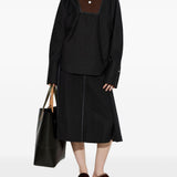 Camicia con inserti a contrasto in nero 