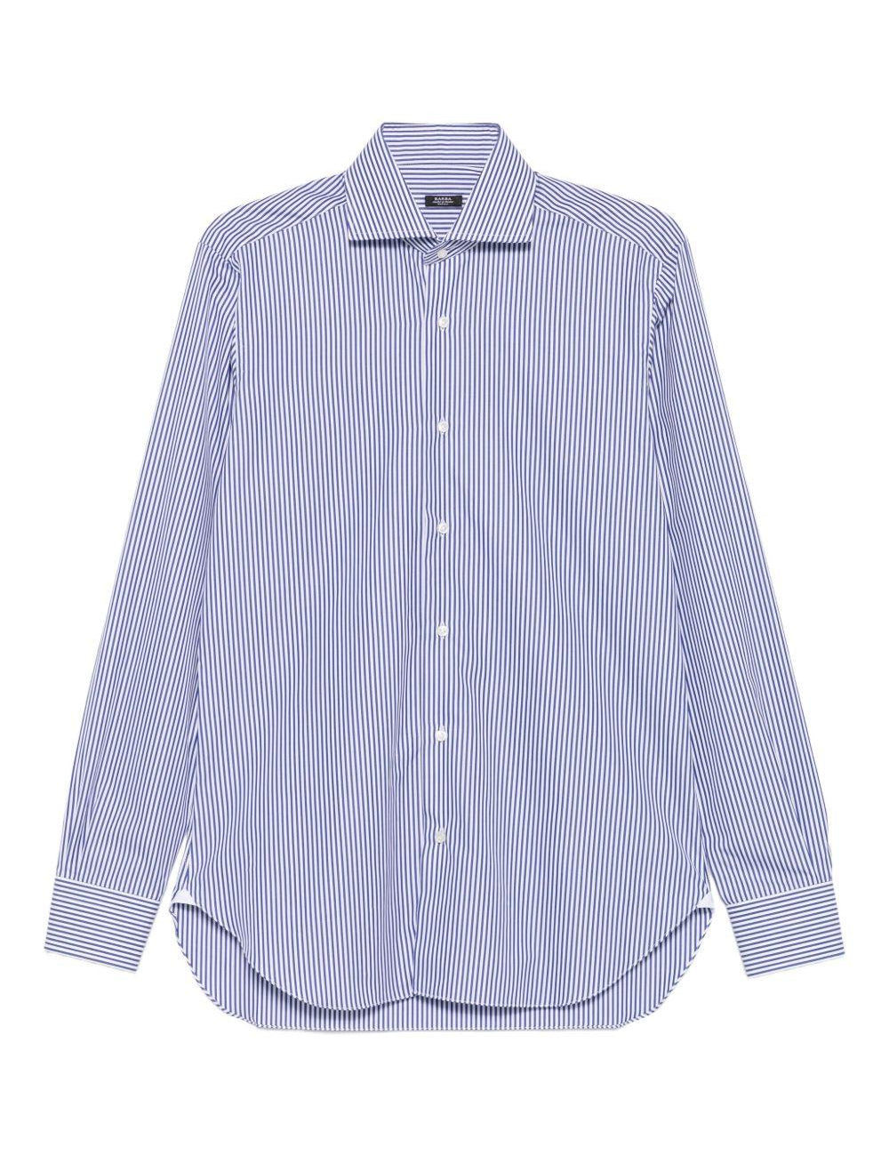 Camicia a righe in blu e bianco Barba - uomo 