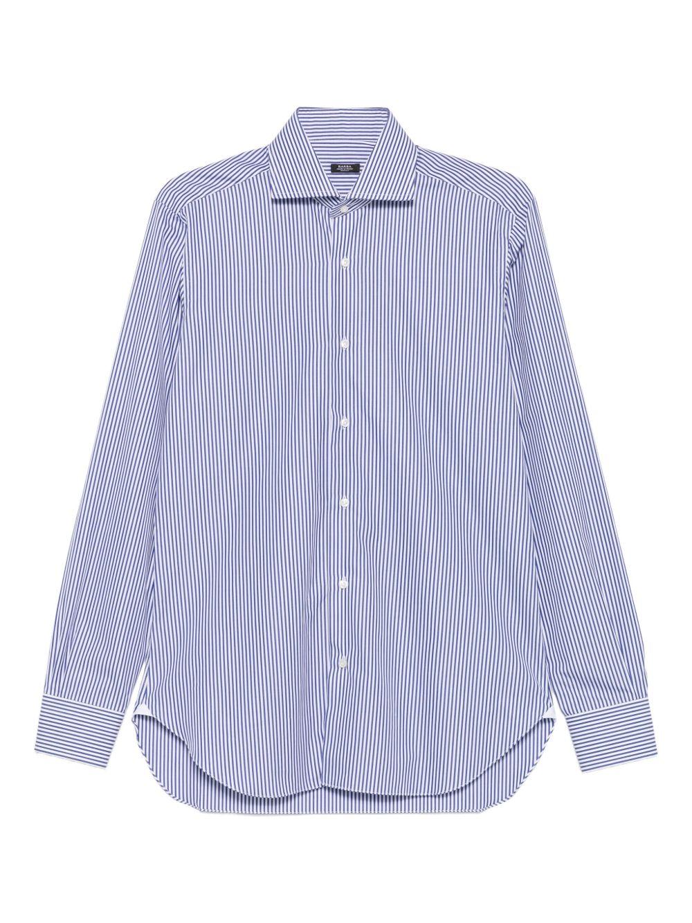 Camicia a righe in blu e bianco Barba - uomo 