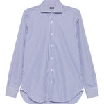 Camicia a righe in blu e bianco Barba - uomo 