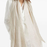 Sciarpa con paillettes in bianco Brunello cucinelli - donna 