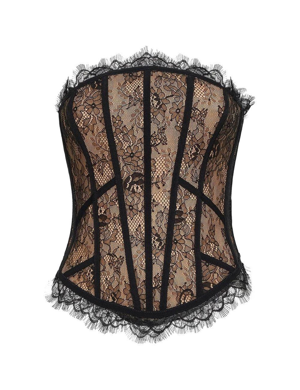 Corsetto in pizzo rosa e nero Giuseppe Di Morabito - donna 