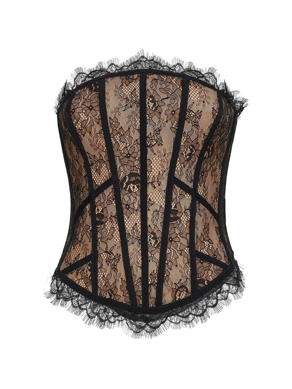 Corsetto in pizzo rosa e nero Giuseppe Di Morabito - donna 