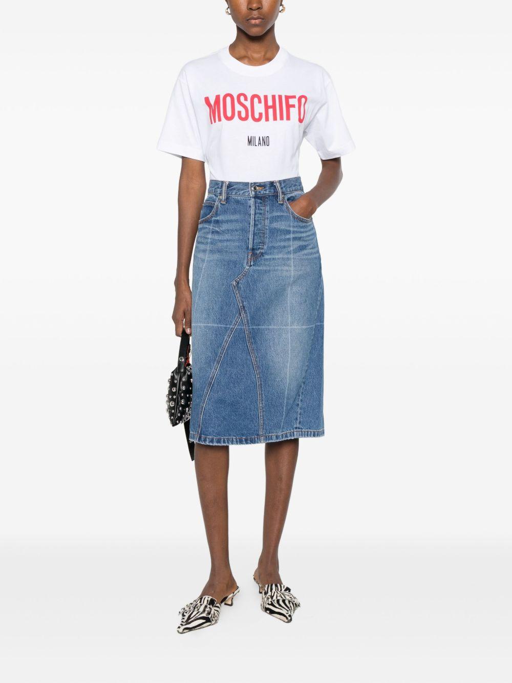 T-shirt con stampa moschifo in bainco Moschino - donna 