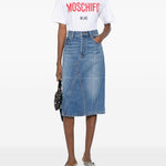 T-shirt con stampa moschifo in bainco Moschino - donna 