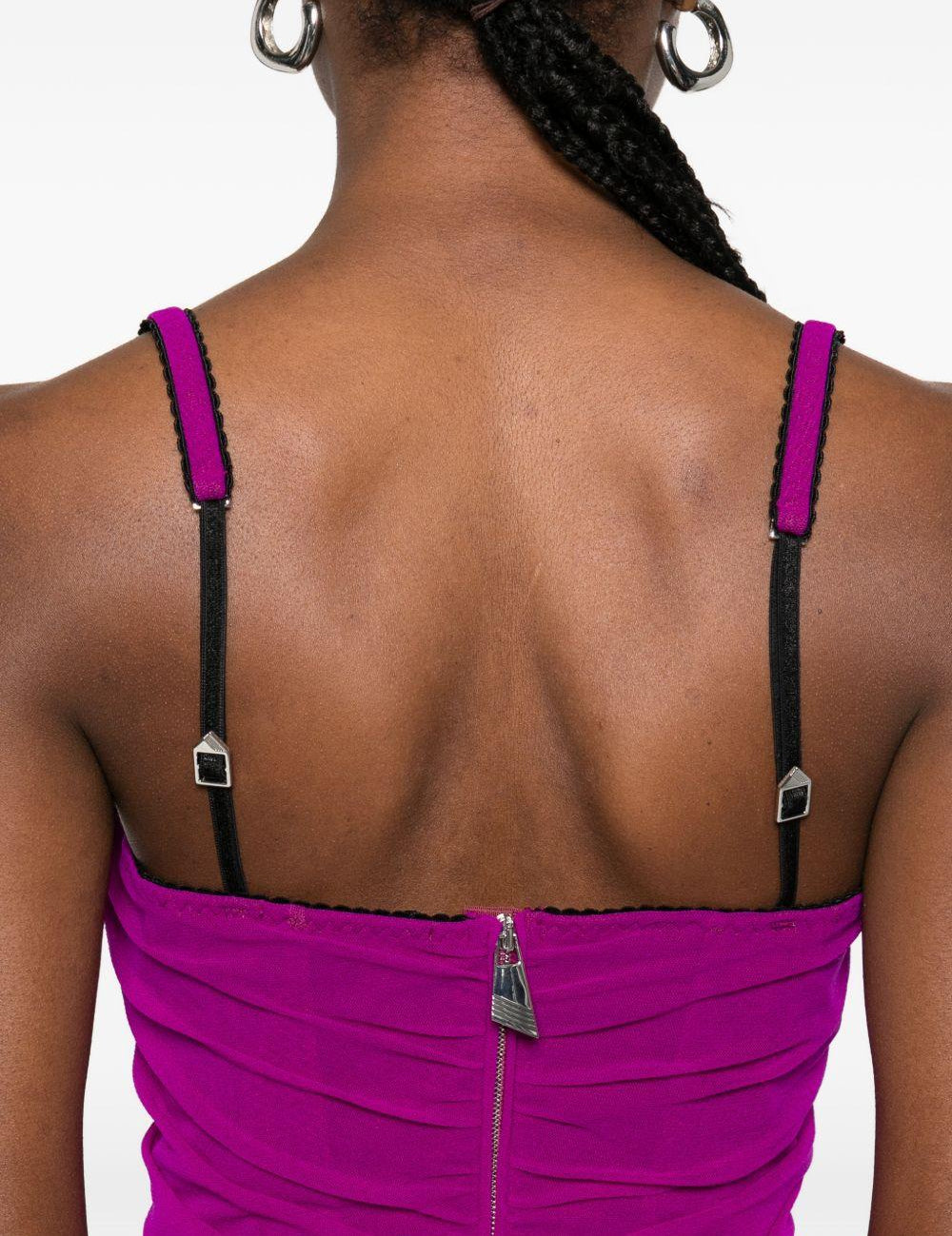 Abito corto con ruches in magenta The attico - donna 