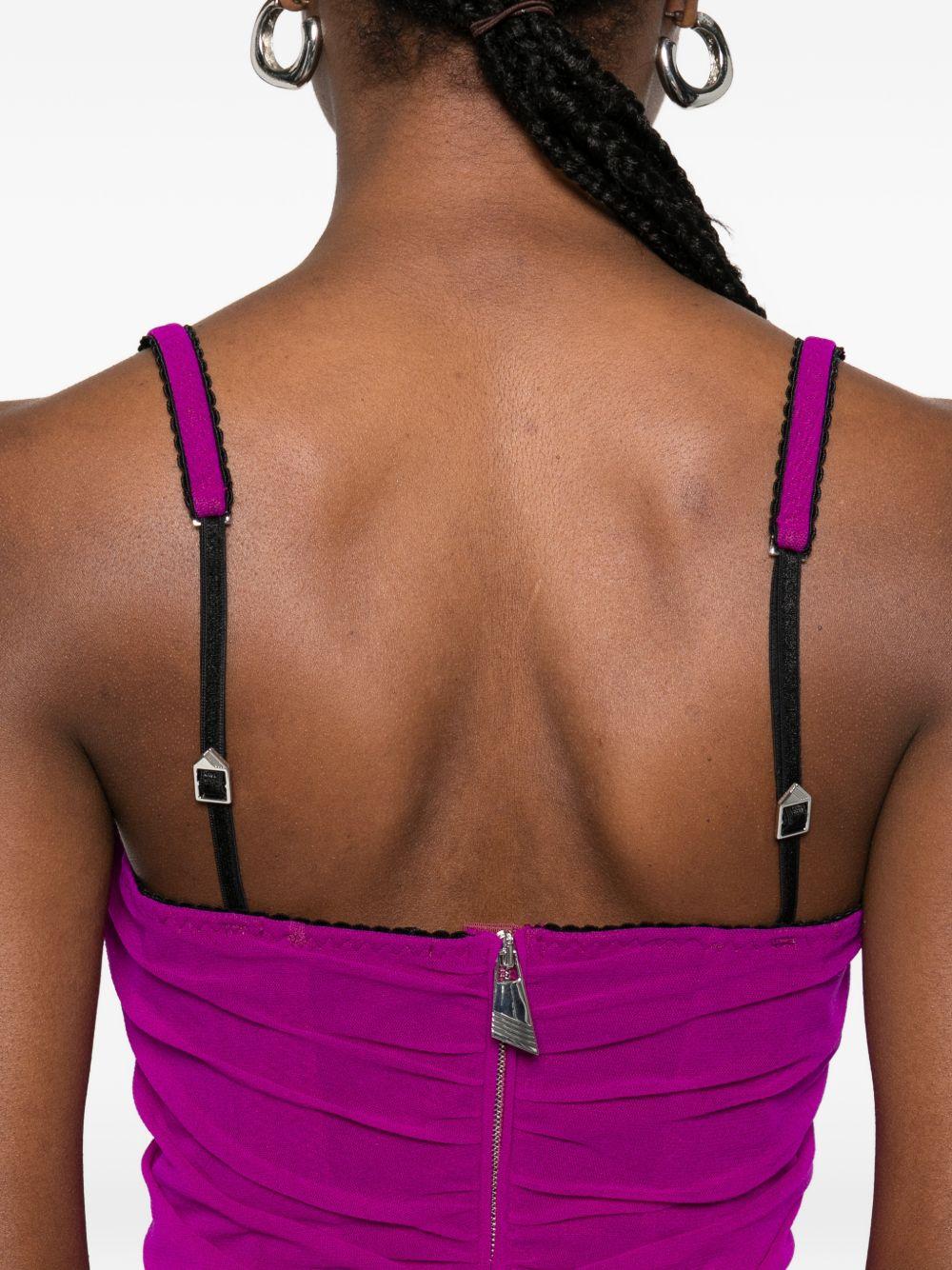 Abito corto con ruches in magenta The attico - donna 
