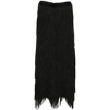 Gonna lunga con frange in nero Bless - donna 