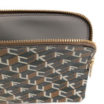 Borsa con stampa grafica all-over in marrone 