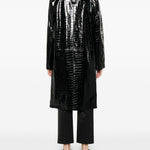 Cappotto in pelle effetto coccodrillo in nero Toteme - donna 