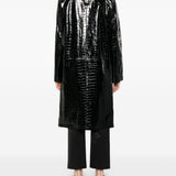 Cappotto in pelle effetto coccodrillo in nero Toteme - donna 
