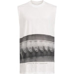 Canotta stampata jumbo in bianco Rick owens - uomo 