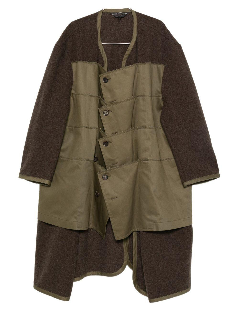 Cappotto con design a pannelli in verde Comme des garcons homme - uomo 